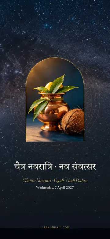 Chaitra Navratri · Ugadi · Gudi Padwa 2027 phone wallpaper