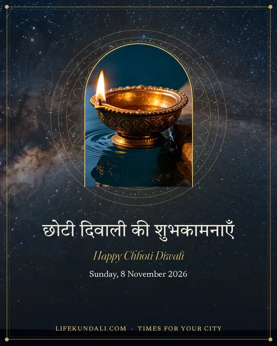 Happy Chhoti Diwali: greeting post, Narak Chaturdashi · Chhoti Diwali 2026