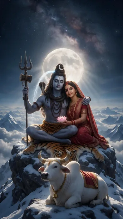 Shiva and Parvati on Kailash