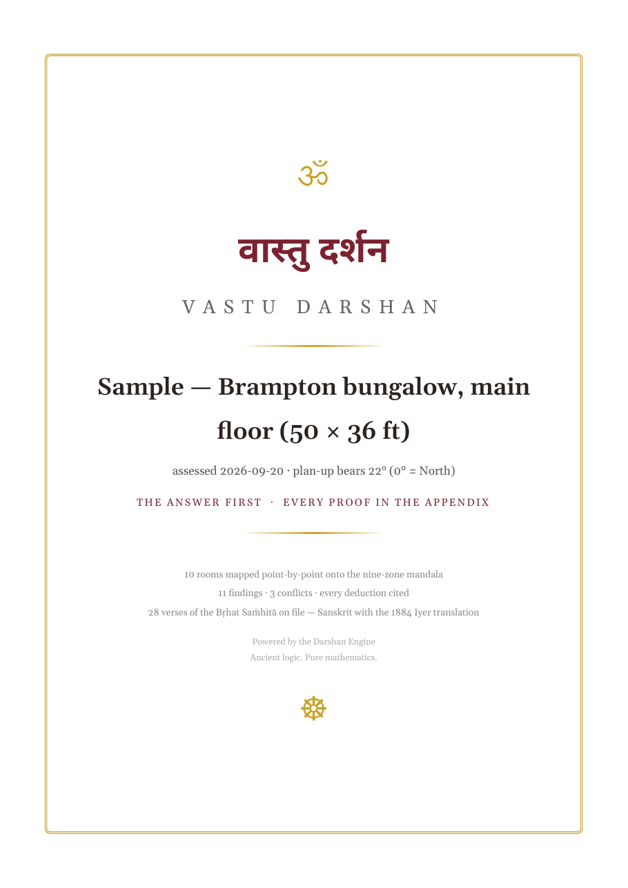 Vastu Assessment sample, page 1