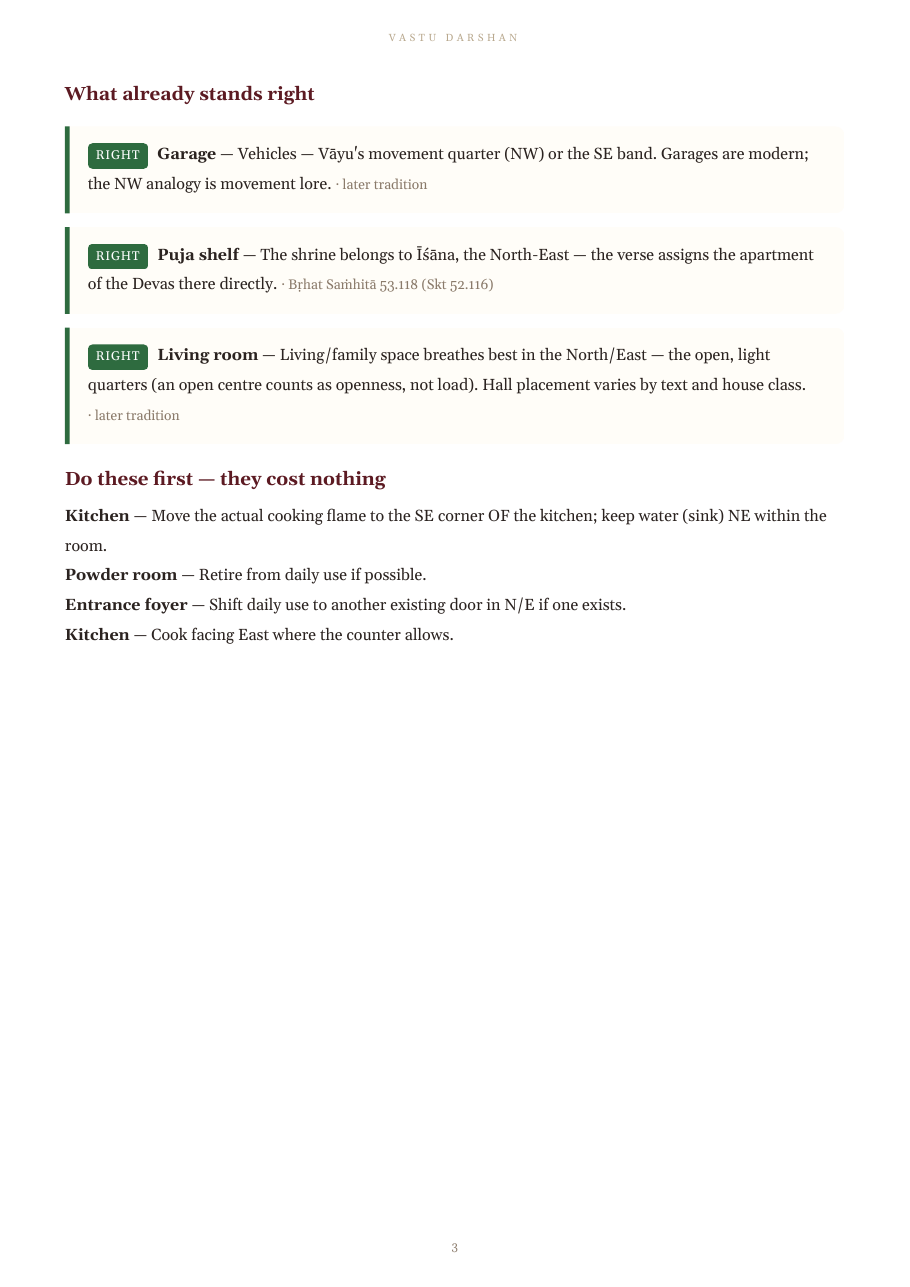 Vastu Assessment sample, page 3